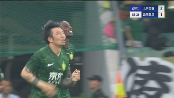 反超！张玉宁造点张稀哲操刀命中，国安第83分钟2-1反超玉昆