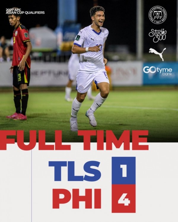 降维打击！菲律宾归化前场球员对东帝汶上演大四喜，14次出场轰