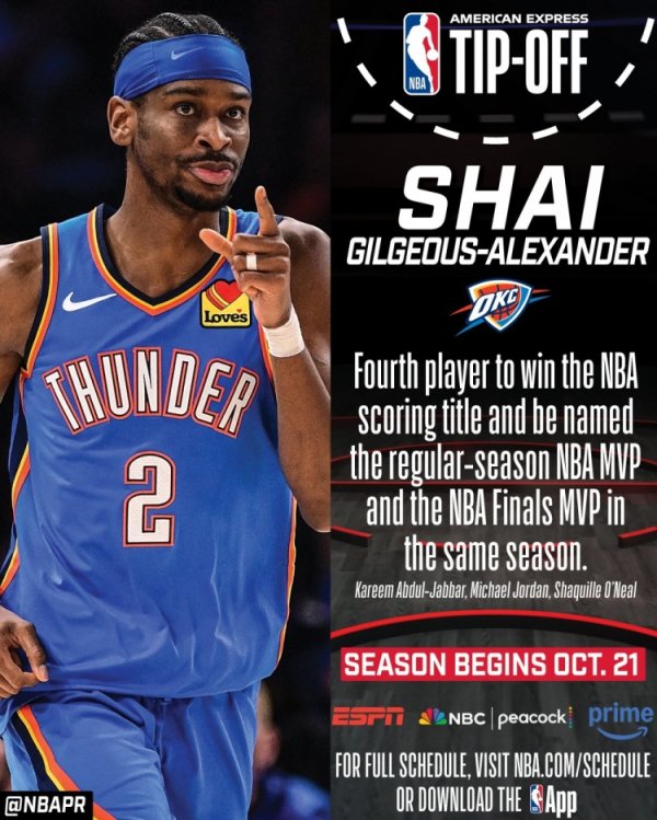 积分  +双料最有价值球员+总第一名  ！NBA官推晒亚历山